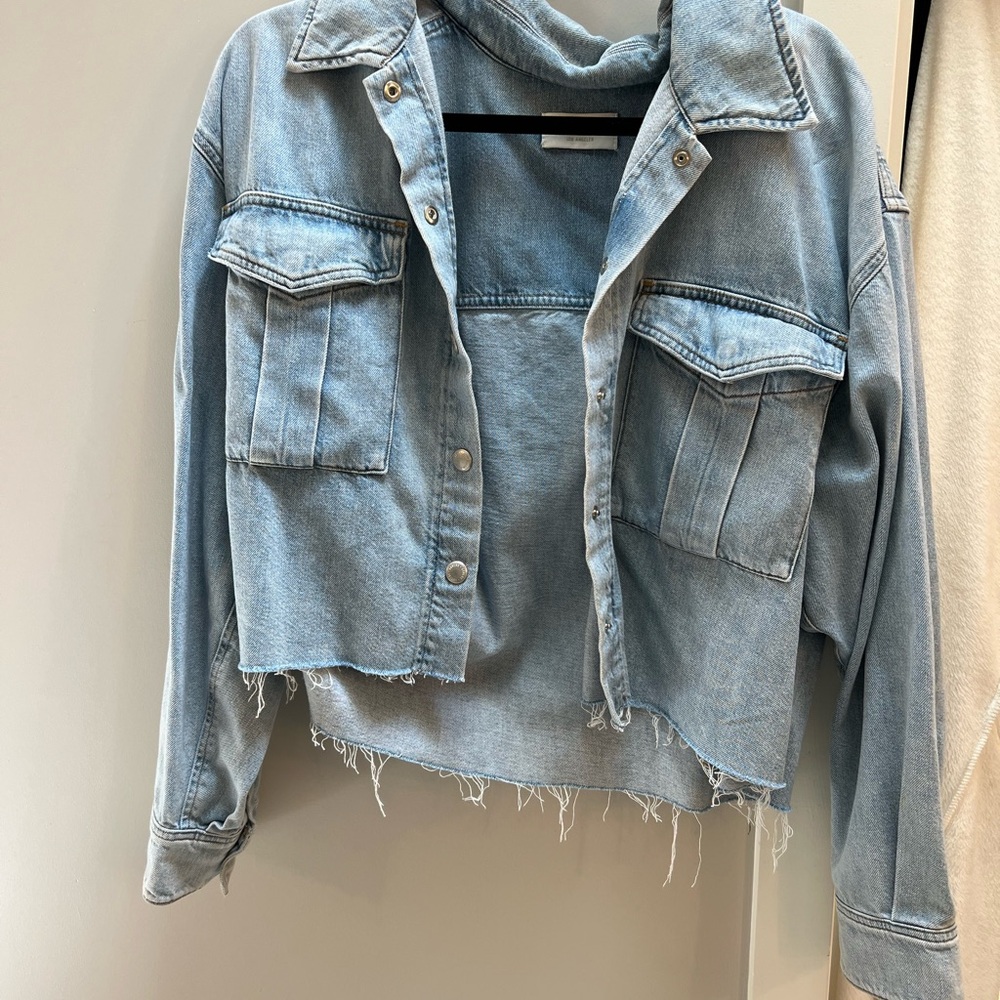 Agolde Light Blue Cropped Denim Jacket